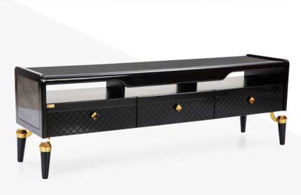 میز تلویزیون مدل لوئیز 753 مشکی صفحه روشن - آرام ست